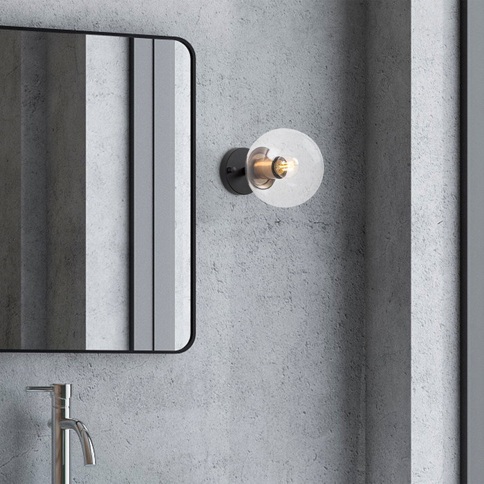 Opviq Atmaca - 10225 Lámpara de pared negra con tapa de cristal